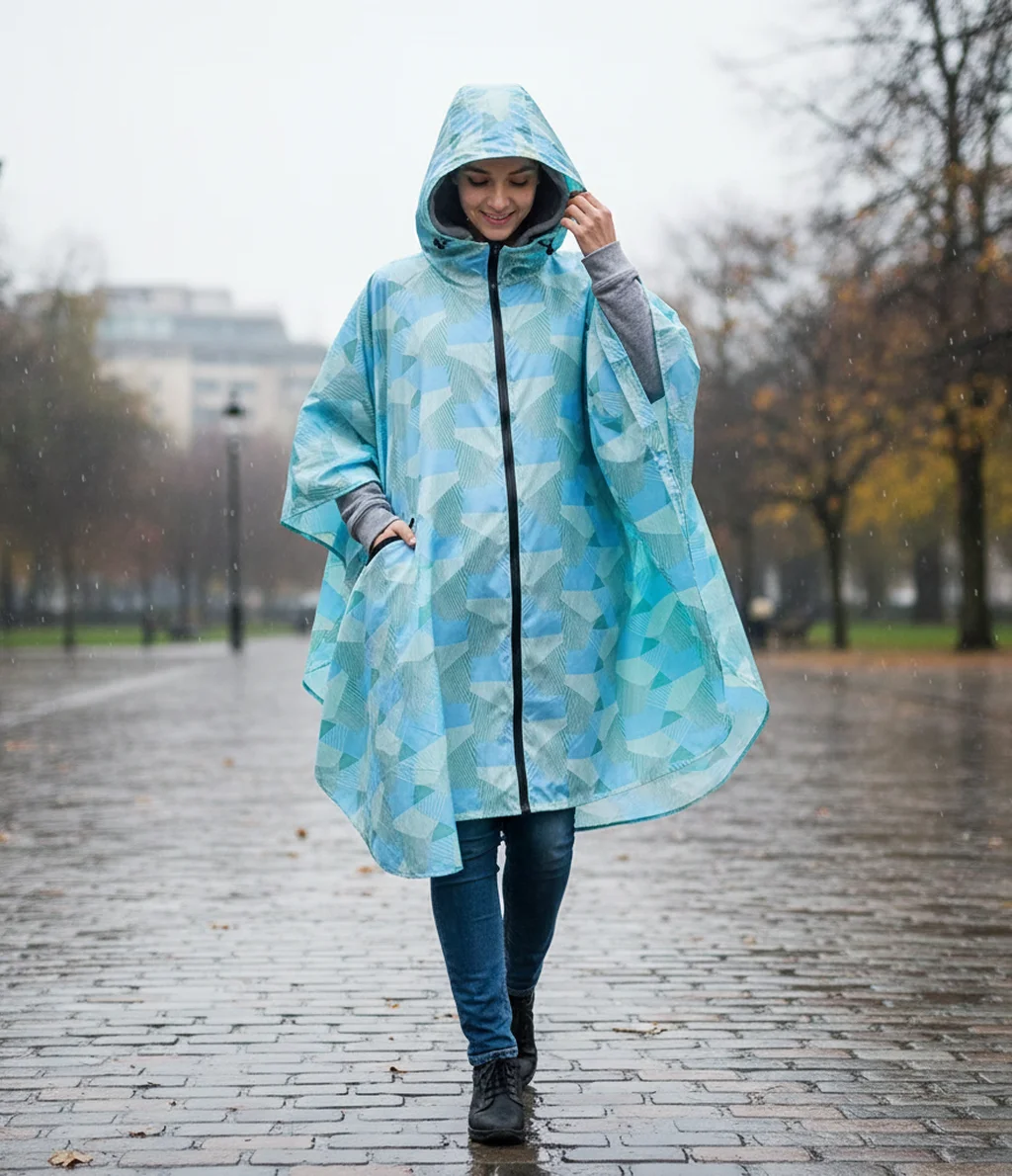 Poncho Women « Ice Geometry » - Image 2