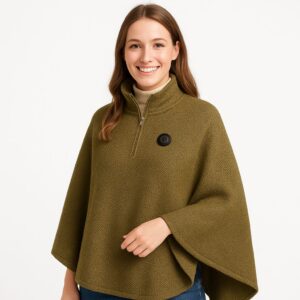 Poncho Heated « Olive Comfort »