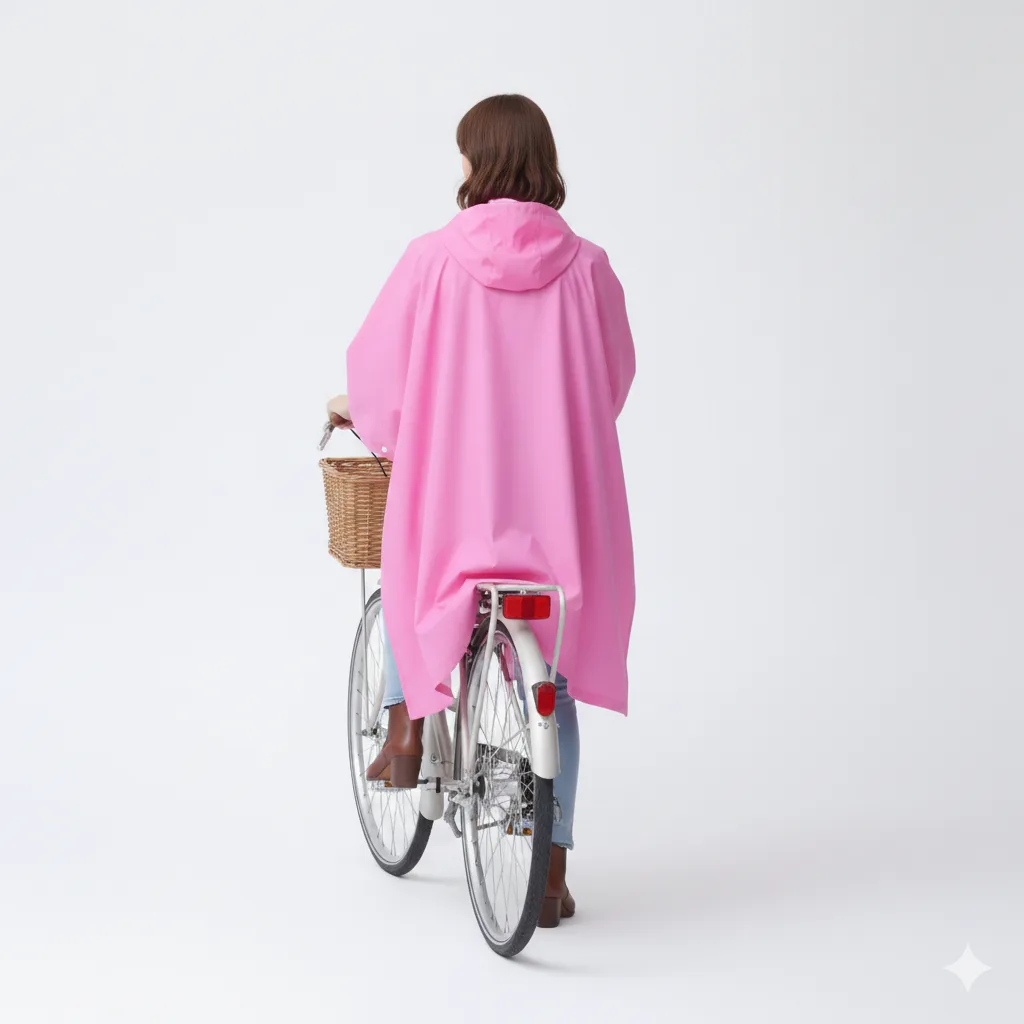 Bike Rain Poncho « Pink » - Image 3