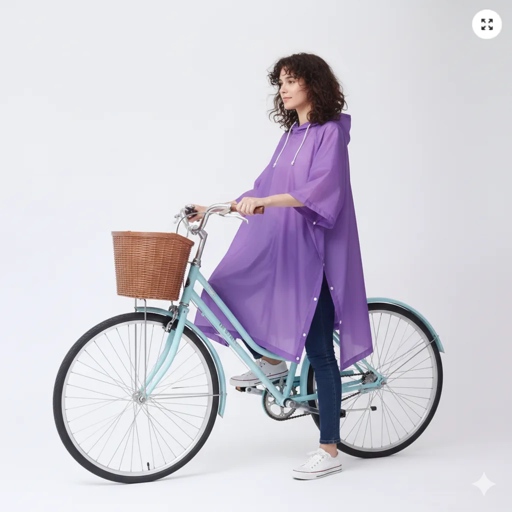 Bike Rain Poncho « Purple » - Image 2
