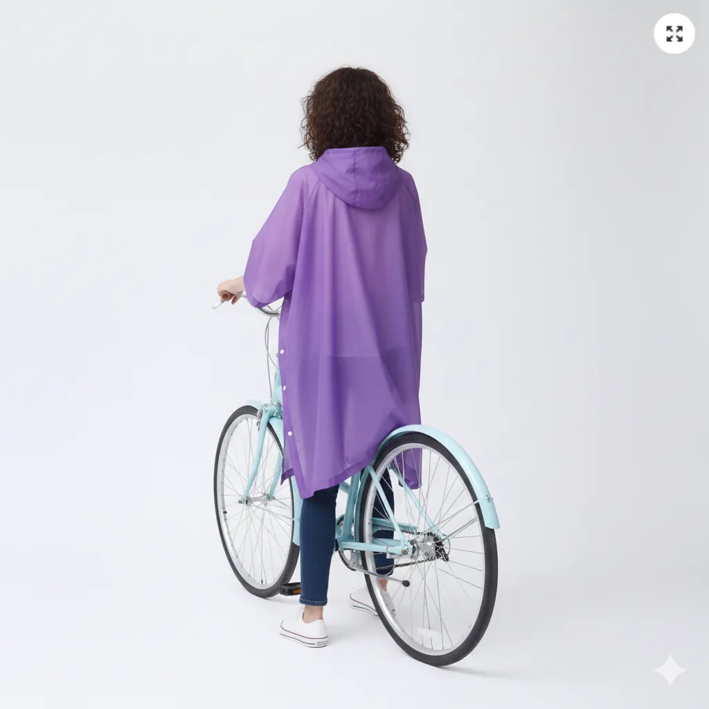 Bike Rain Poncho « Purple » - Image 3