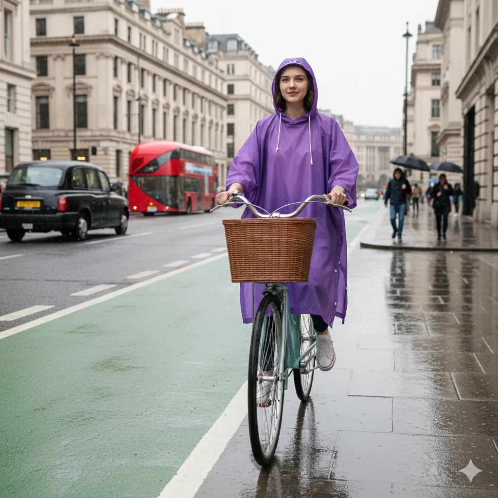 Bike Rain Poncho « Purple » - Image 5