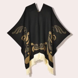 Poncho Mexican « Ébène Doré »
