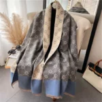 Poncho Cashmere « Grey Blue »