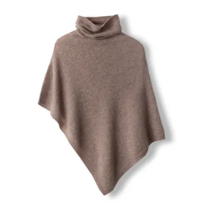 Poncho Cashmere « Taupe Elegance »