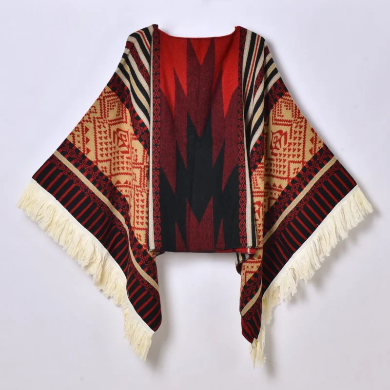 Poncho Mexican « Tribal Naranja »