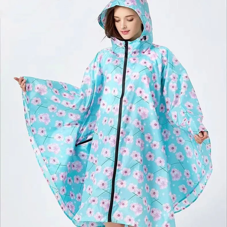 Poncho Women « Aqua Blossom »