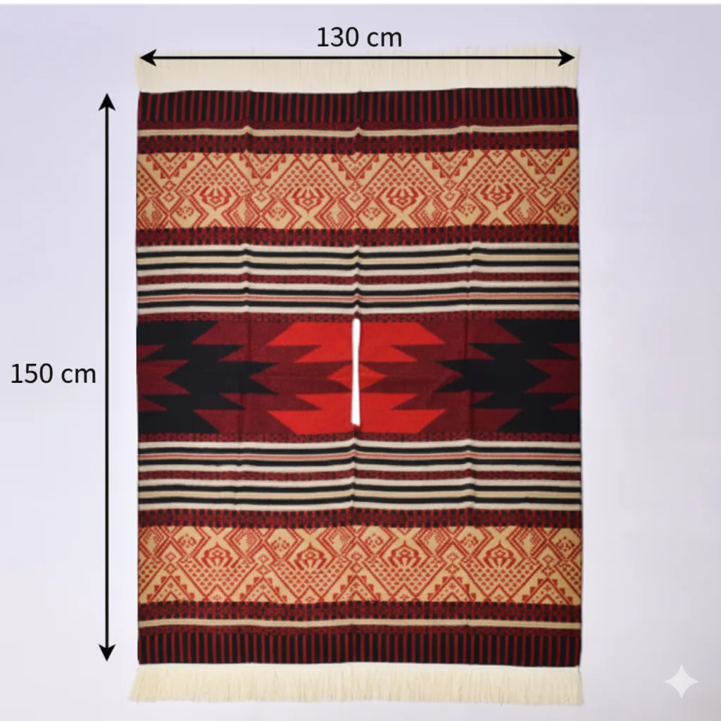Poncho Mexican « Tribal Naranja » - Image 3