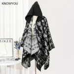 Mexican Poncho “Shadow Black” – Warm & Stylish - Image 2