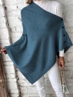 Women’s Button Cape Poncho | Elegant Winter Poncho UK - Image 7