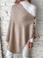 Women’s Button Cape Poncho | Elegant Winter Poncho UK