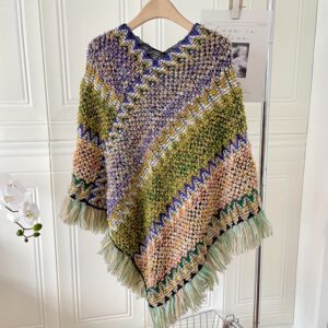 Poncho Women « Boho Knit Light Violet »