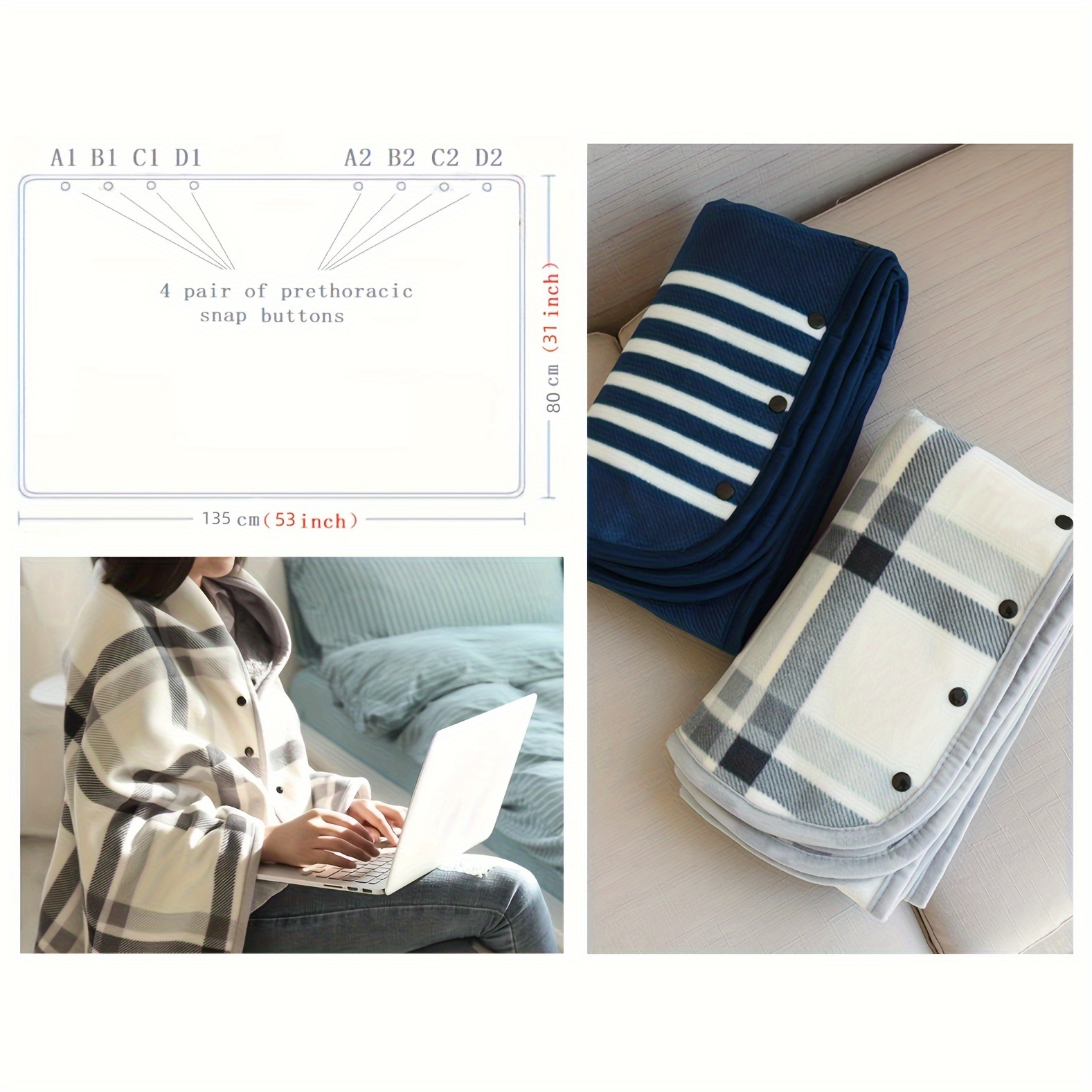 Poncho Women « Grey Plaid » - Image 3