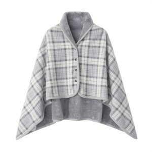 Poncho Women « Grey Plaid »