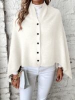 Women’s Button Cape Poncho | Elegant Winter Poncho UK - Image 8