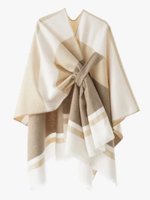 Poncho Women « Geometry Beige »
