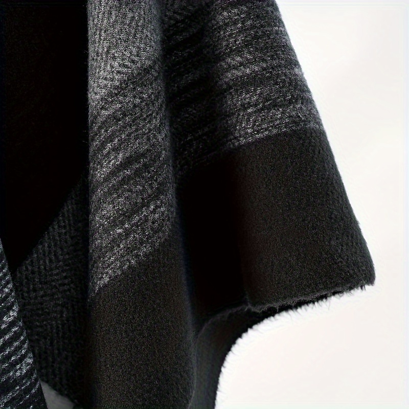 Poncho Women « Loom Check Black and White » - Image 4