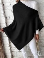 Women’s Button Cape Poncho | Elegant Winter Poncho UK - Image 2