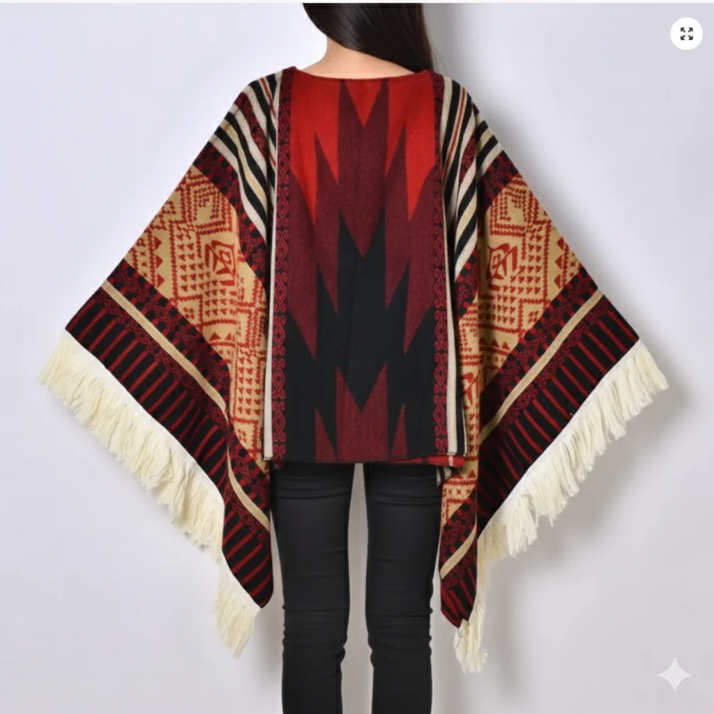 Poncho Mexican « Tribal Naranja » - Image 5