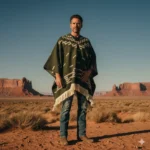 Poncho Mexican Verde Vivo Clint Eastwood Replica Authentic Handmade - Image 5