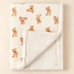 LittleNest baby fleece blanket — beige teddy a