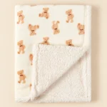 LittleNest baby fleece blanket — beige teddy b