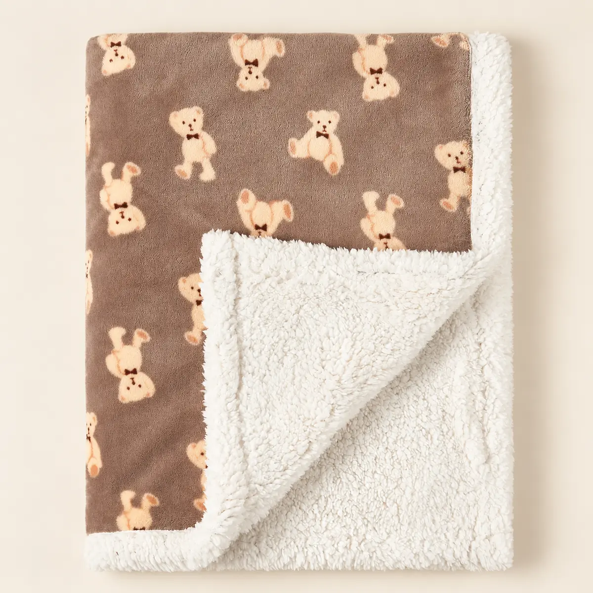 LittleNest baby fleece blanket — coffee bear