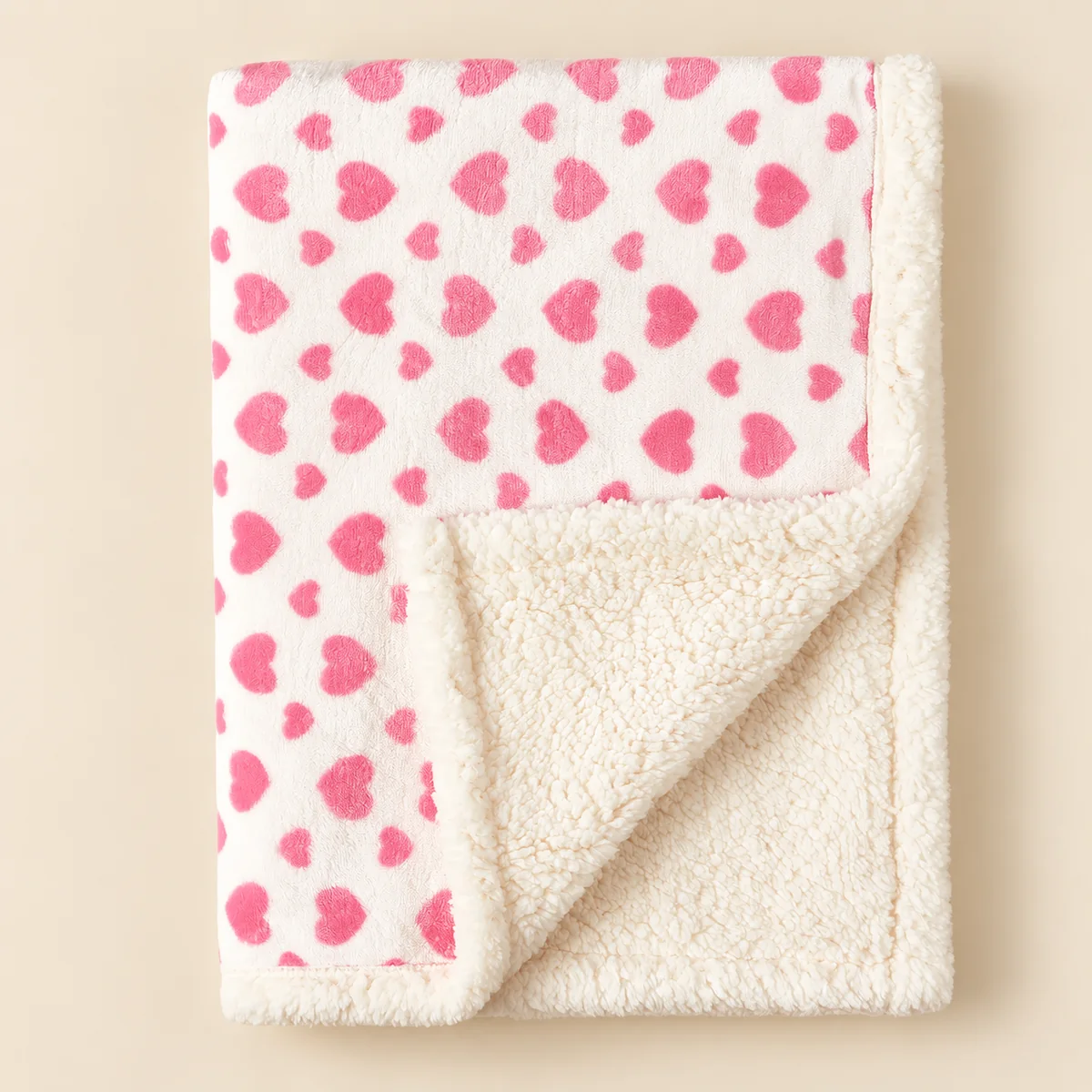 LittleNest baby fleece blanket — hearts