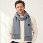 WarmWrap heated scarf in grey — front