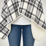 Heated Poncho EliteHeat – USB Wearable Heated Cape for Winter — lower edge and fabric detail