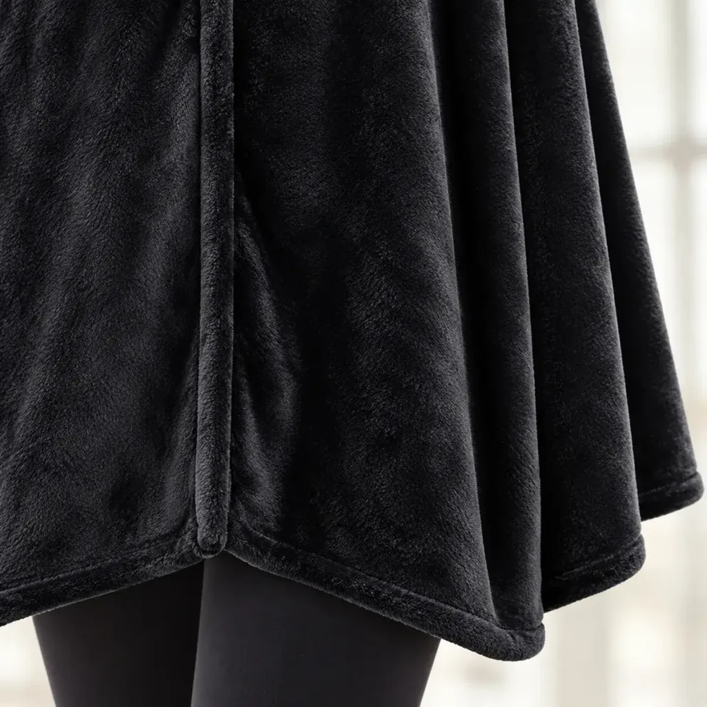 NightCozy heated blanket fabric and hem detail