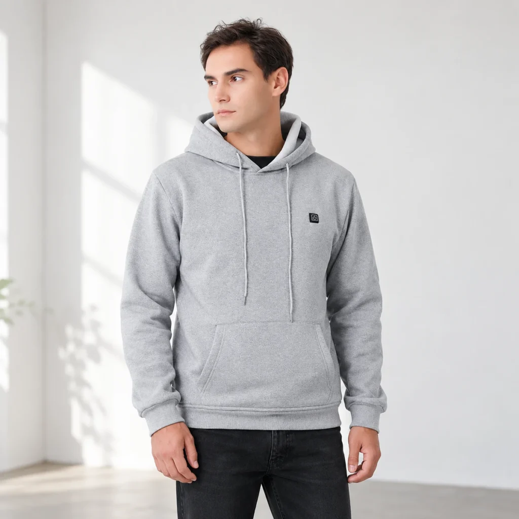 HeatHood heated hoodie in grey — story 2
