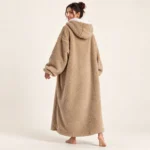 LongLounge blanket hoodie — back camel