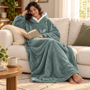 LongLounge blanket hoodie — sofa sage