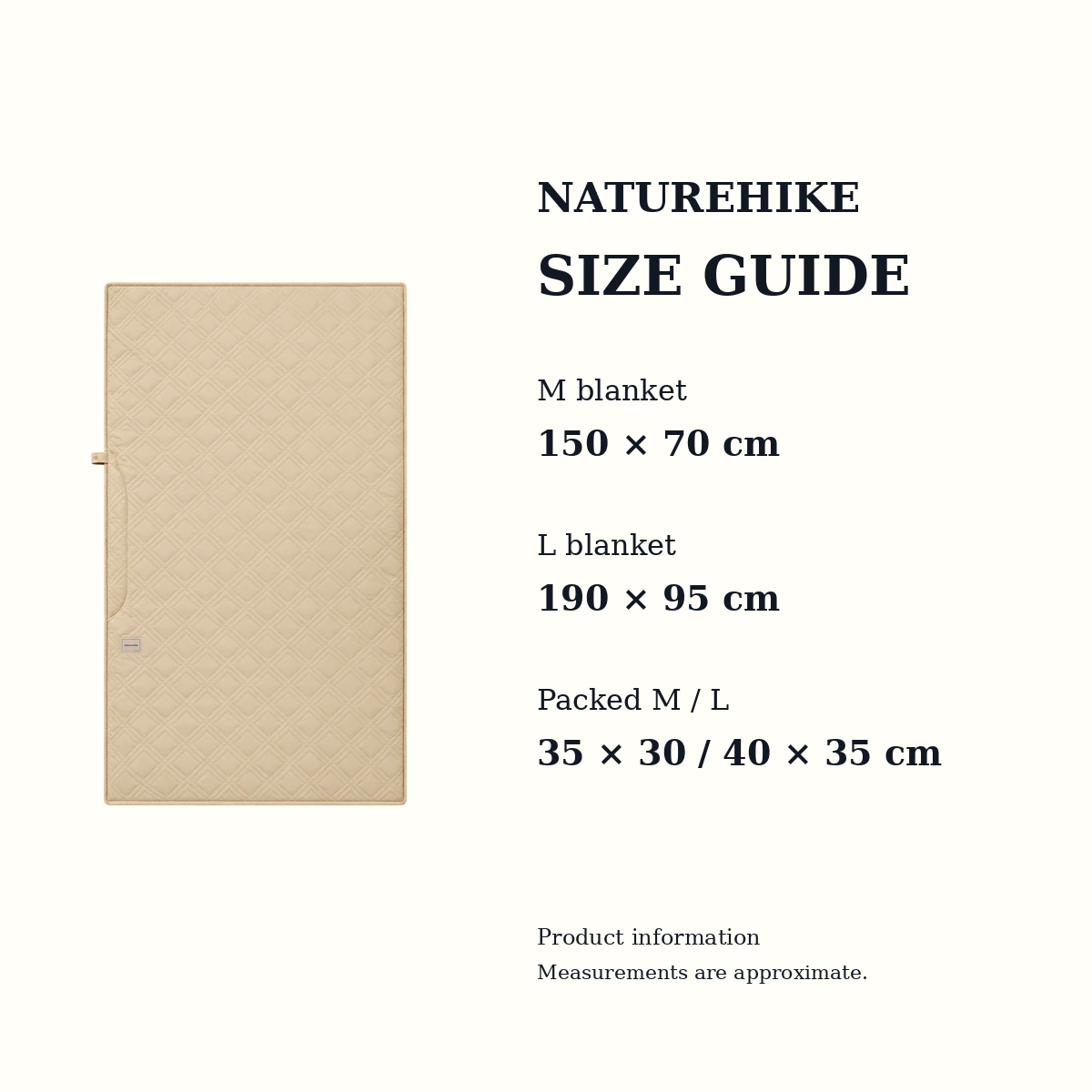 Naturehike khaki USB heated camping blanket size and fit guide