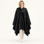 NightCozy black heated blanket cape – Front view