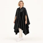 NightCozy black heated blanket cape – Three-quarter view