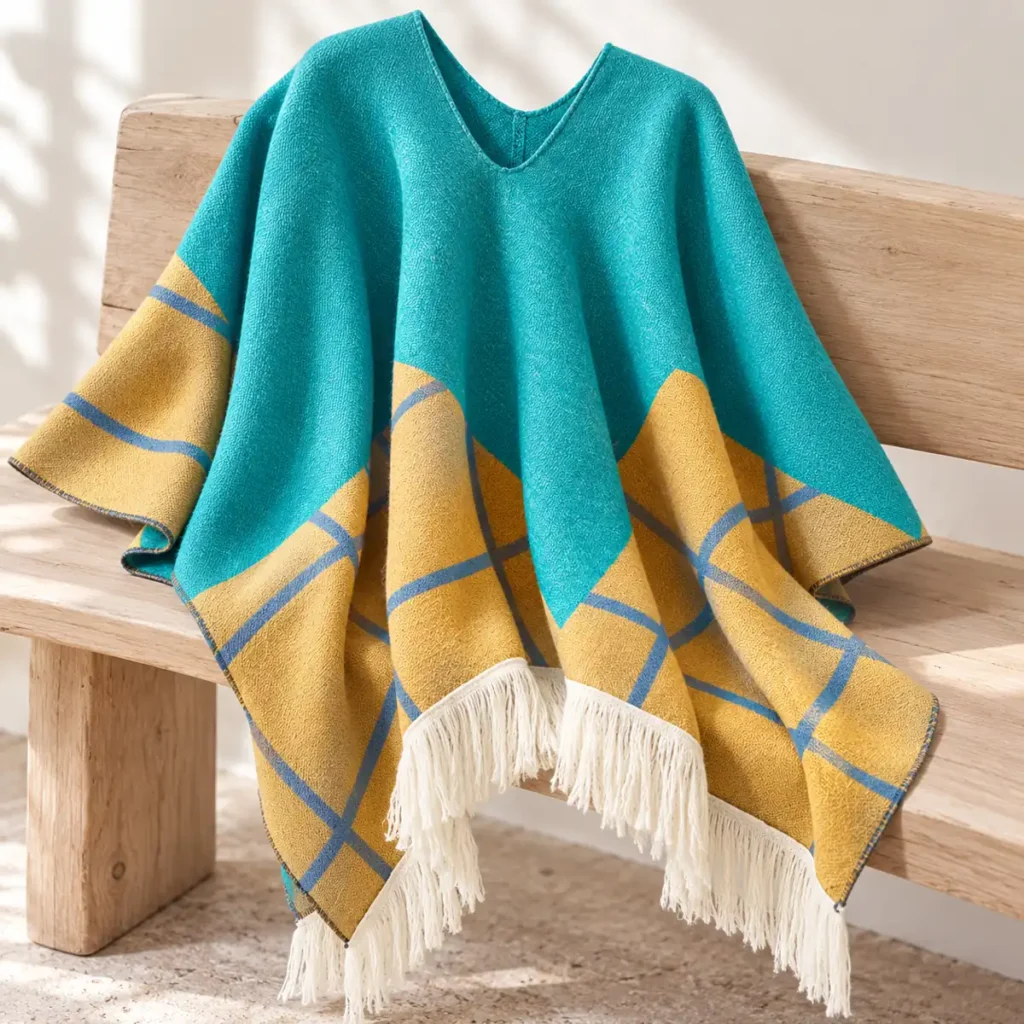 Turquoise Spirit knit pattern and fringe detail