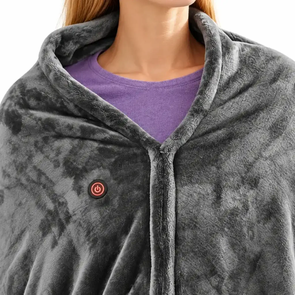 Grey Zip heated wrap neckline and heating control