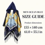 Poncho Men Ocean Blue — product dimensions guide