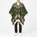 Poncho Mexican Verde Vivo Clint Eastwood Replica Authentic Handmade — front view