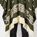 Poncho Mexican Verde Vivo Clint Eastwood Replica Authentic Handmade — lower edge and fabric detail