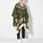 Poncho Mexican Verde Vivo Clint Eastwood Replica Authentic Handmade — three-quarter view