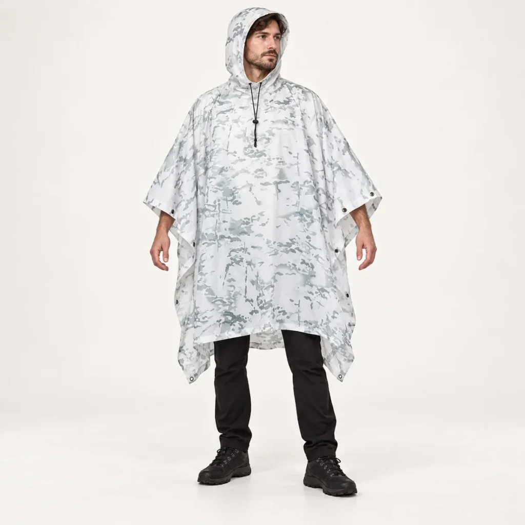poncho military arctic white fit and drape
