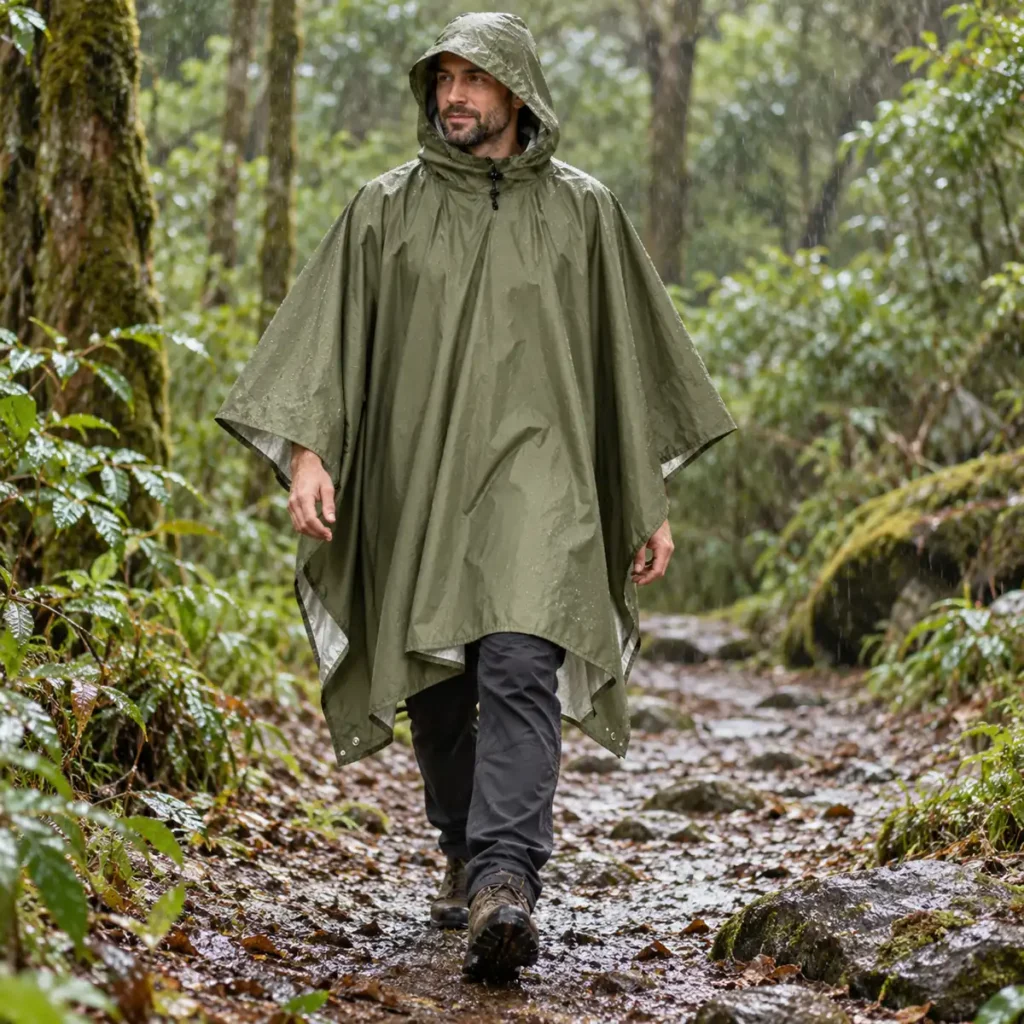 poncho rain olive classic lifestyle