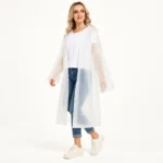 Poncho Rain Transparent White — three-quarter view