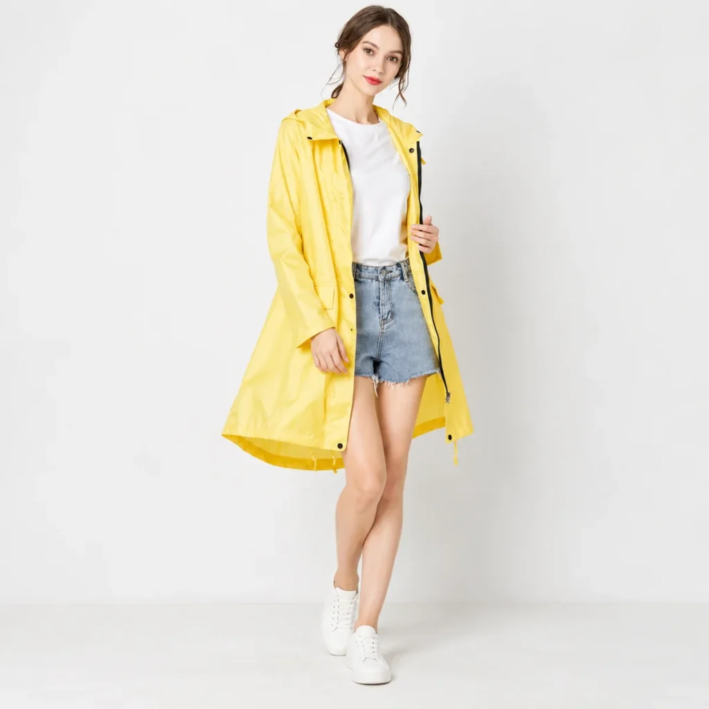 poncho rain yellow breeze fit and drape