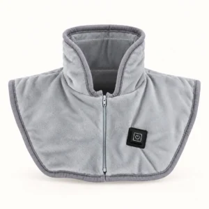 Grey ShoulderEase USB heated neck and shoulder wrap with zip front