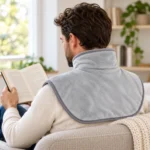 Rear view of ShoulderEase covering the neck and both shoulders