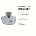 ShoulderEase grey USB heated neck and shoulder wrap size and fit guide